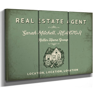 Personalized Real Estate Agent Sign, Location, Location, Location, Sage & Forest, image 14