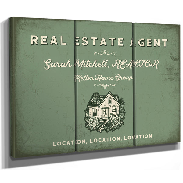 Personalized Real Estate Agent Sign, Location, Location, Location, Sage & Forest, image 14