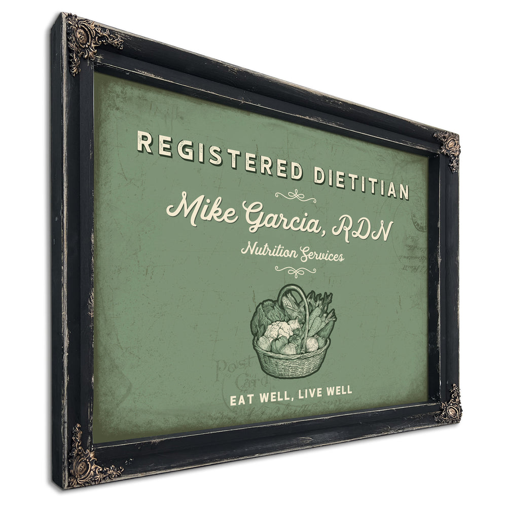 Personalized Registered Dietitian Sign, Eat Well, Live Well, Sage & Forest, image 1