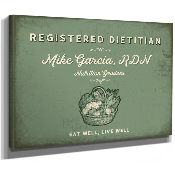 Personalized Registered Dietitian Sign, Eat Well, Live Well, Sage & Forest, image 8