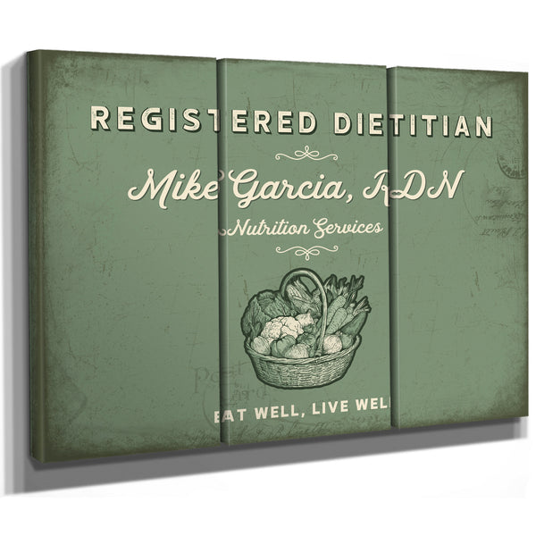 Personalized Registered Dietitian Sign, Eat Well, Live Well, Sage & Forest, image 14