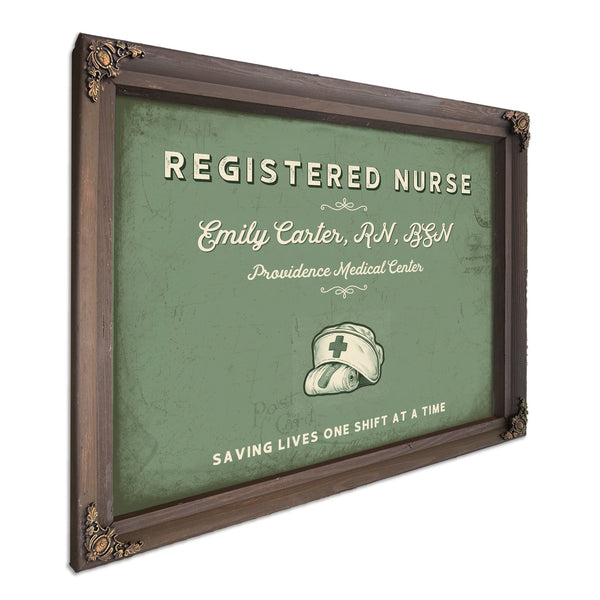 Personalized Registered Nurse Sign, Saving Lives One Shift at a Time, Sage & Forest, image 7