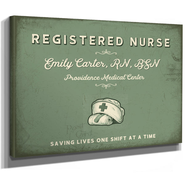 Personalized Registered Nurse Sign, Saving Lives One Shift at a Time, Sage & Forest, image 8
