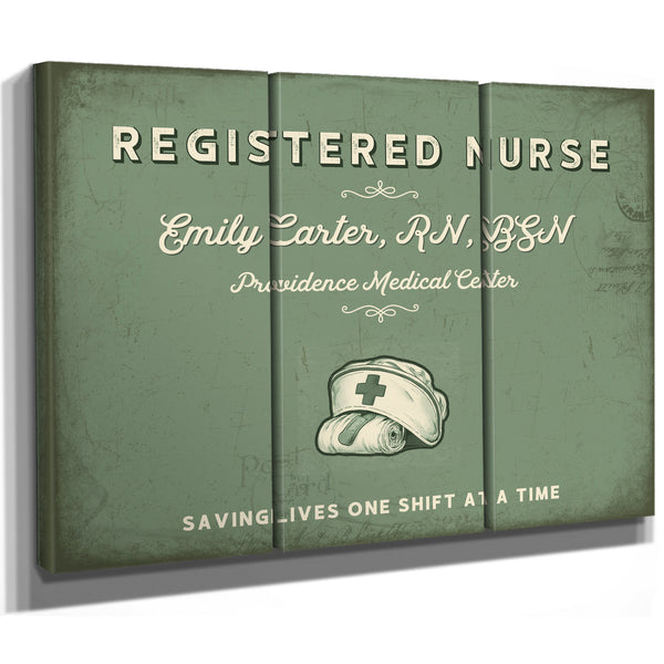 Personalized Registered Nurse Sign, Saving Lives One Shift at a Time, Sage & Forest, image 14