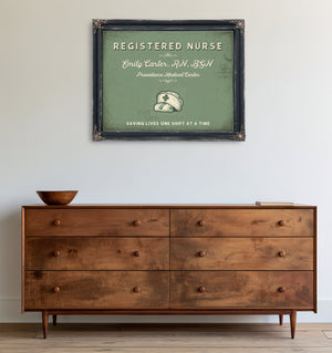 Personalized Registered Nurse Sign, Saving Lives One Shift at a Time, Sage & Forest, image 19