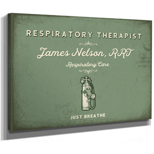 Personalized Respiratory Therapist Sign, Just Breathe, Sage & Forest, image 8