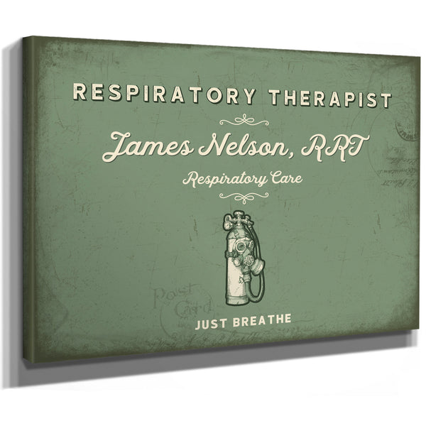 Personalized Respiratory Therapist Sign, Just Breathe, Sage & Forest, image 8