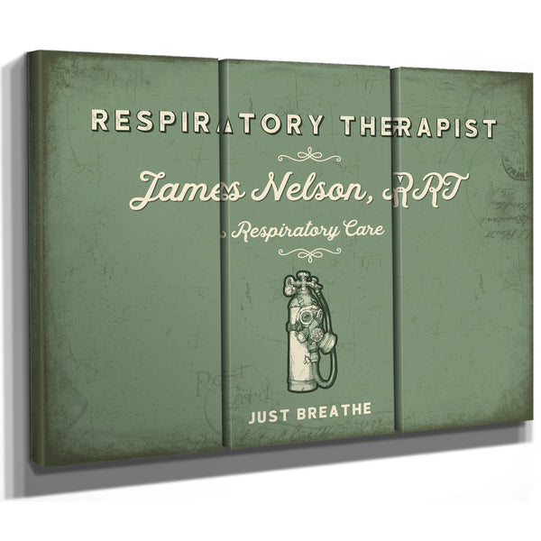 Personalized Respiratory Therapist Sign, Just Breathe, Sage & Forest, image 14
