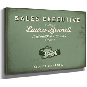 Personalized Sales Executive Sign, Closing Deals Daily, Sage & Forest, image 8