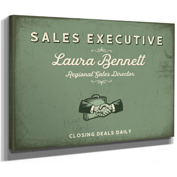 Personalized Sales Executive Sign, Closing Deals Daily, Sage & Forest, image 8