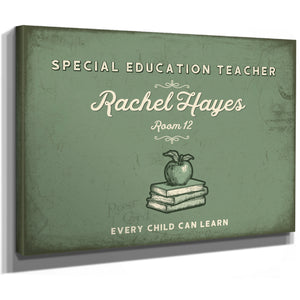 Personalized Special Education Teacher Sign, Every Child Can Learn, Sage & Forest, image 8