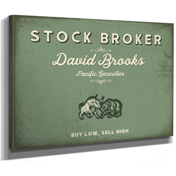 Personalized Stock Broker Sign, Buy Low, Sell High, Sage & Forest, image 8