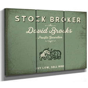 Personalized Stock Broker Sign, Buy Low, Sell High, Sage & Forest, image 14
