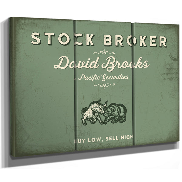 Personalized Stock Broker Sign, Buy Low, Sell High, Sage & Forest, image 14