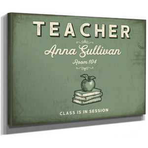 Personalized Teacher Sign, Class Is in Session, Sage & Forest, image 8
