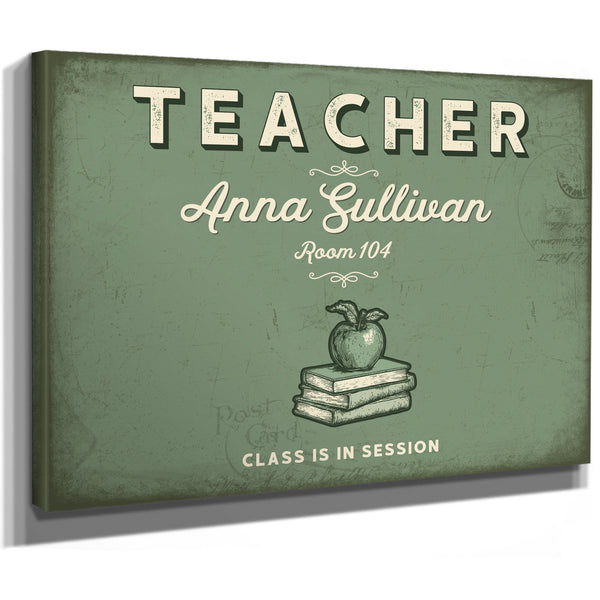Personalized Teacher Sign, Class Is in Session, Sage & Forest, image 8