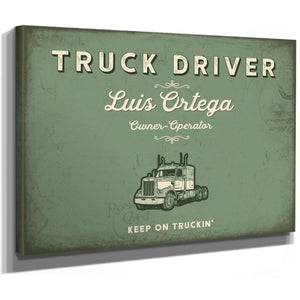 Personalized Truck Driver Sign, Keep On Truckin', Sage & Forest, image 8