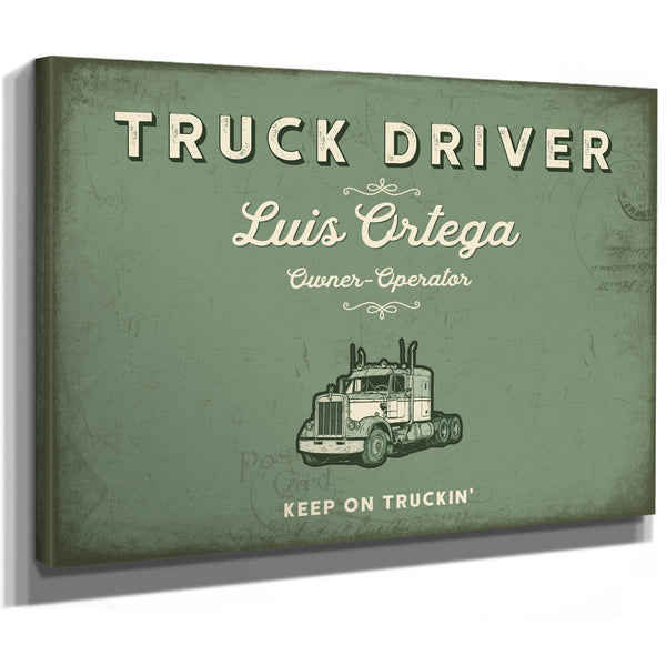 Personalized Truck Driver Sign, Keep On Truckin', Sage & Forest, image 8