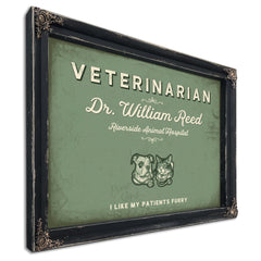 Personalized Veterinarian Sign, I Like My Patients Furry, Sage & Forest, image 1