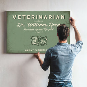 Personalized Veterinarian Sign, I Like My Patients Furry, Sage & Forest, image 9