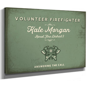 Personalized Volunteer Firefighter Sign, Answering the Call, Sage & Forest, image 8