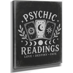 Psychic Readings Sign Halloween wall art, stretched canvas