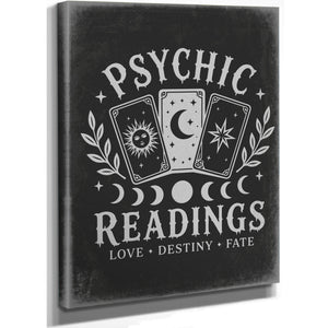 Psychic Readings Sign Halloween wall art, stretched canvas