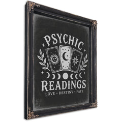 Psychic Readings Sign Halloween wall art, Ebony frame