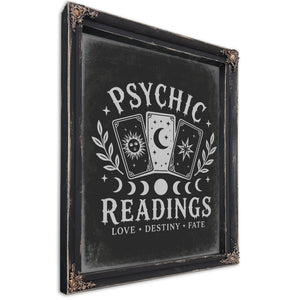 Psychic Readings Sign Halloween wall art, Ebony frame