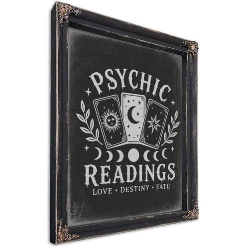 Psychic Readings Sign Halloween wall art, Ebony frame