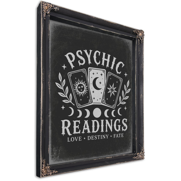Psychic Readings Sign Halloween wall art, Ebony frame