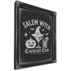 Salem Witch Sign Halloween wall art, Ebony frame