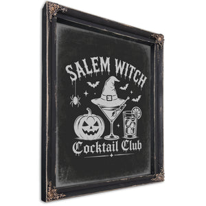 Salem Witch Sign Halloween wall art, Ebony frame
