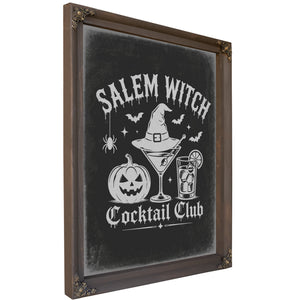Salem Witch Sign Halloween wall art, Bourbon frame