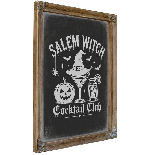 Salem Witch Sign Halloween wall art, Verdigris frame