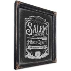 Salem Sign Halloween wall art, Ebony frame