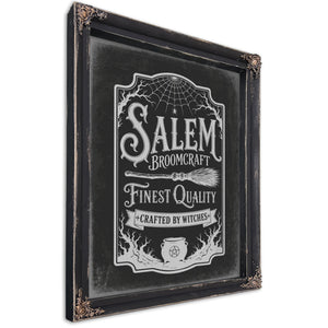 Salem Sign Halloween wall art, Ebony frame