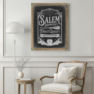 Salem Sign Halloween wall art in a styled room