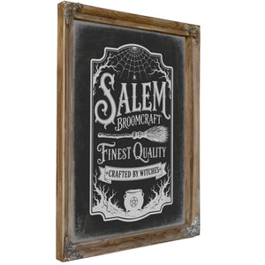 Salem Sign Halloween wall art, Verdigris frame