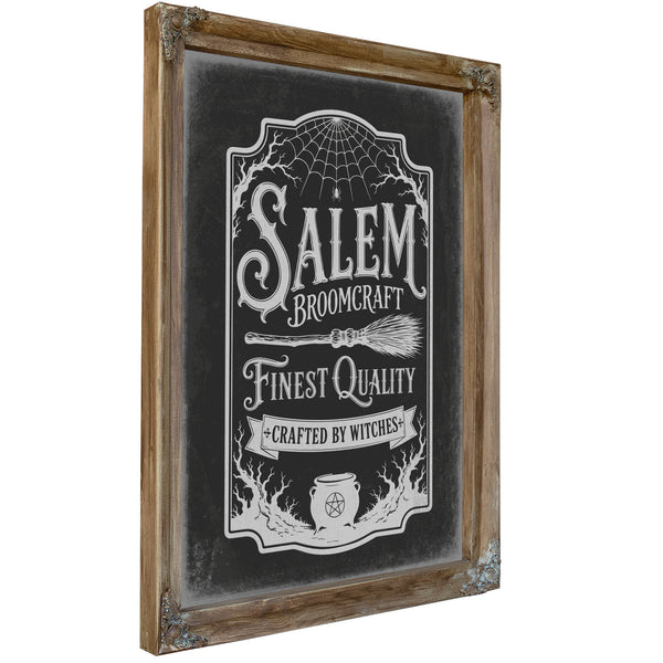 Salem Sign Halloween wall art, Verdigris frame
