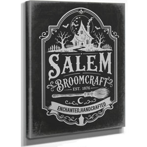 Salem Massachusetts Sign Halloween wall art, stretched canvas
