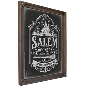 Salem Massachusetts Sign Halloween wall art, Bourbon frame