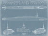 Bella Frye 14" x 11" / Unframed Paper Giclee USS Maryland (SSBN-738) Blueprint Wall Art - Original Submarine Print