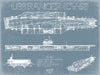 Bella Frye 14" x 11" / Unframed Paper Giclee USS Ranger (CV-61) Blueprint Wall Art - Original Carrier Print