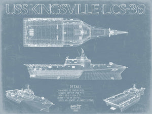 USS Kingsville (LCS-36) Blueprint Wall Art