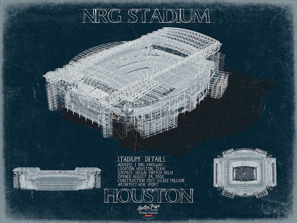 Bella Frye 14" x 11" / Unframed Paper Giclee NRG Stadium Wall Art - Houston Texans Print