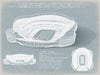 Bella Frye 14" x 11" / Unframed Paper Giclee Mile High Stadium Wall Art - Original Denver Broncos Print