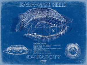 Bella Frye 14" x 11" / Unframed Paper Giclee Kauffman Stadium Wall Art - Original KC Royals Ballpark Print