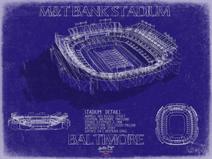 Bella Frye 14" x 11" / Unframed Paper Giclee M&T Bank Stadium Wall Art - Baltimore Ravens Football Stadium Print