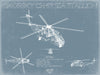 Bella Frye Sikorsky CH-53 Sea Stallion Aircraft Blueprint Wall Art - Original Jet Aviation Print